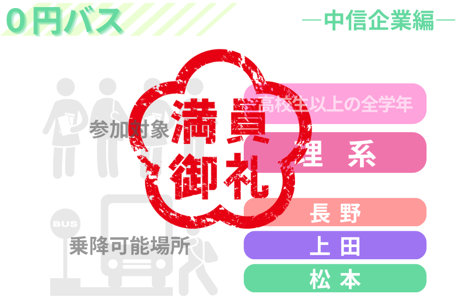 【０円バス】9月3日(火)運行便―理系対象―